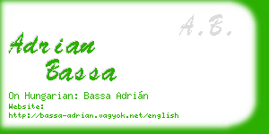 adrian bassa business card