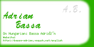 adrian bassa business card